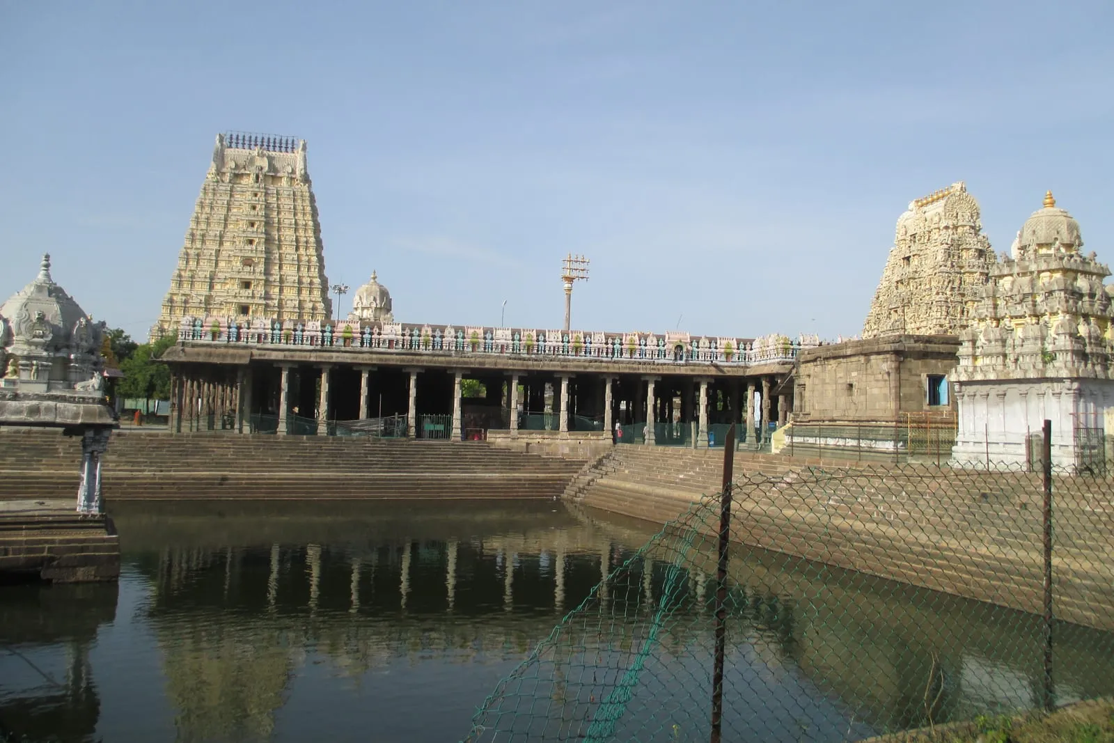 Tall gopuram of the Ekambareswarar Temple in Kanchipuram