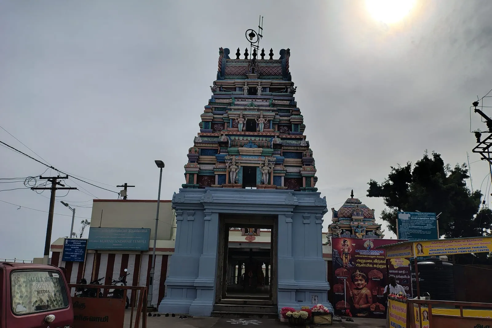 Kurinji Andavar temple in Kodaikanal with views over the Palani hills