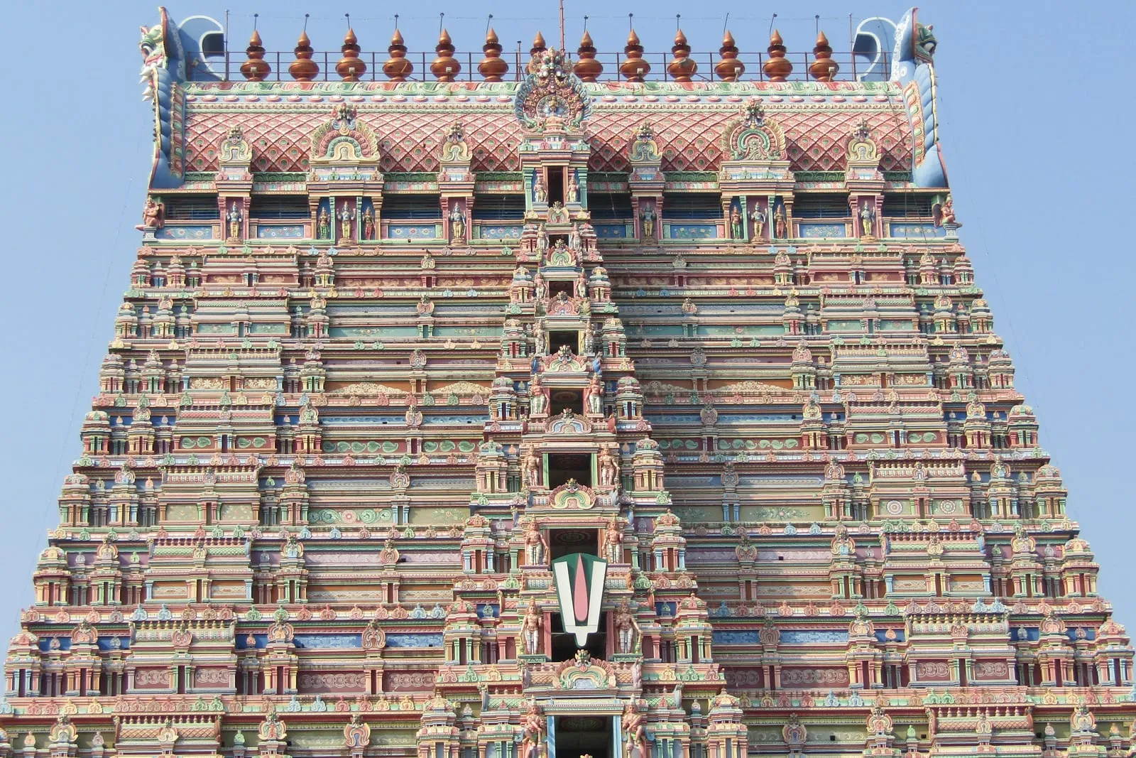 The Rajagopuram of the Srirangam Ranganathaswamy Temple